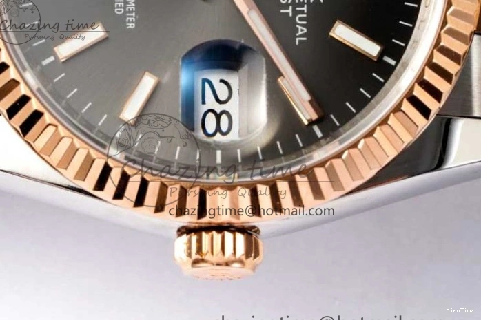 MiroTime 0504 DateJust 36 SS RG DIWF 1:1 Best Edition 904L Steel Gray Stick Dial on Jubilee Bracelet SA Original 2321